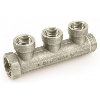 Коллектор 3/4"ПМ х 1/2"М никель
