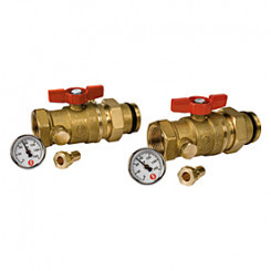 R259DST Комплект шаровых кранов 1" для коллекторов с термометрами Giacomini R259DST Комплект шаровых кранов 1" для коллекторов с термометрами Giacomini
