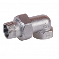 R19 Американка угловая  1/2"ПМ с тефлоновой прокладкой, ХРОМ Giacomini