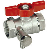R251S Шаровый кран  3/4"ММ бабочка со сливом  Giacomini 250serie